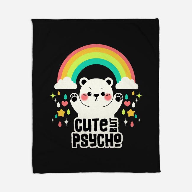 Cute But Psycho Bear-None-Fleece-Blanket-tobefonseca