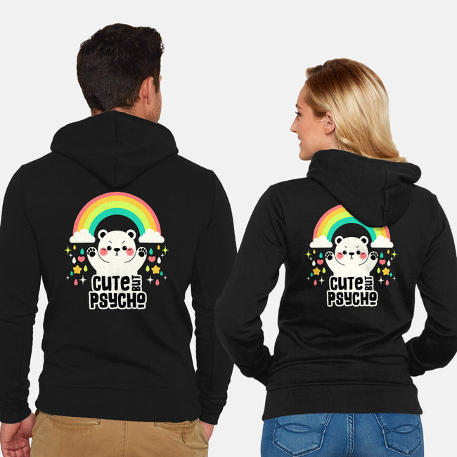 Cute But Psycho Bear-Unisex-Zip-Up-Sweatshirt-tobefonseca