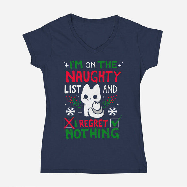 And I Regret Nothing-Womens-V-Neck-Tee-Vallina84