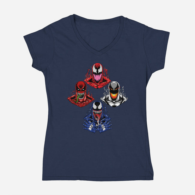 Symbiotes Rhapsody-Womens-V-Neck-Tee-joerawks