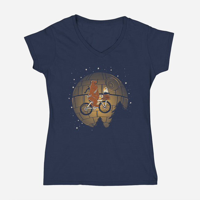 Extraterrestrial Chewy-Womens-V-Neck-Tee-yumie