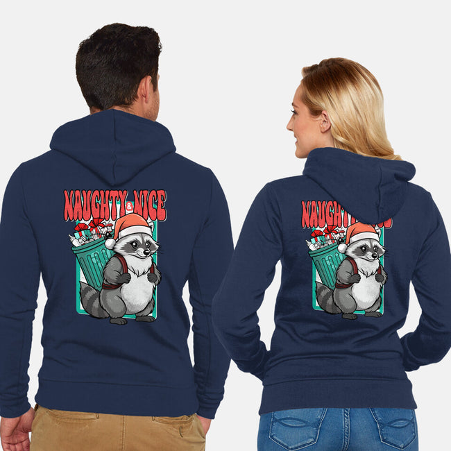 Naughty And Nice Santa-Unisex-Zip-Up-Sweatshirt-palmstreet