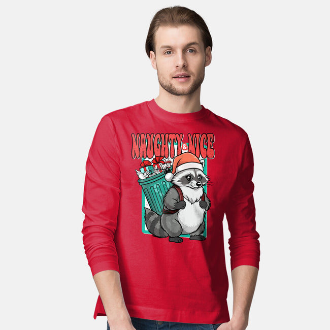 Naughty And Nice Santa-Mens-Long Sleeved-Tee-palmstreet