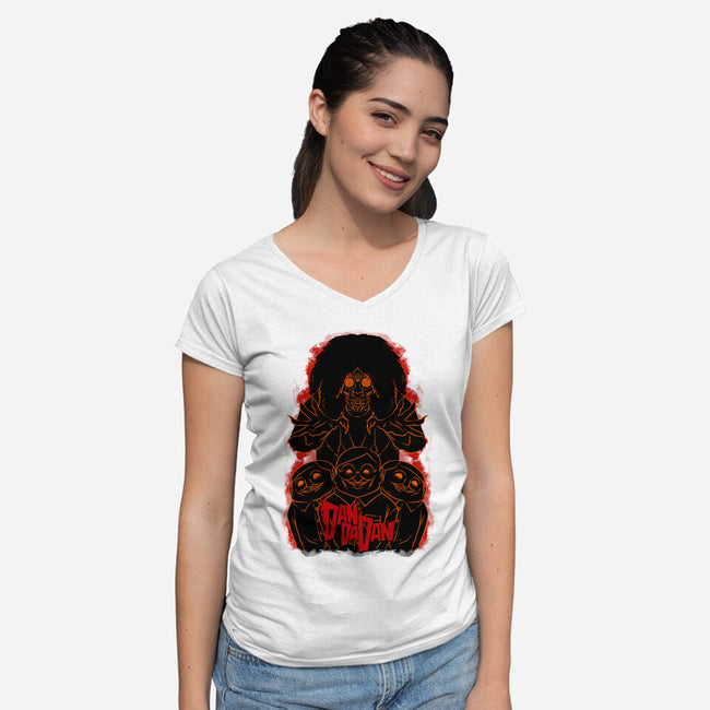 Granny X Alien-Womens-V-Neck-Tee-spoilerinc