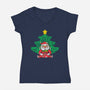 Doodle Claus-Womens-V-Neck-Tee-krisren28