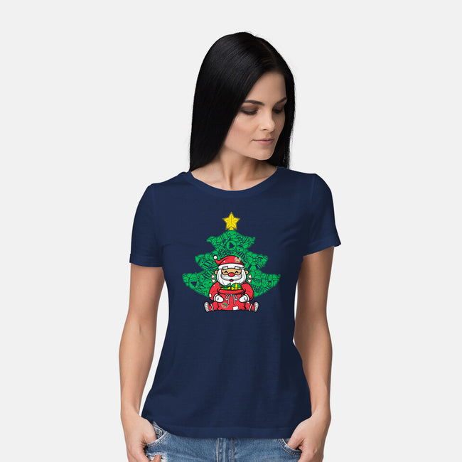 Doodle Claus-Womens-Basic-Tee-krisren28