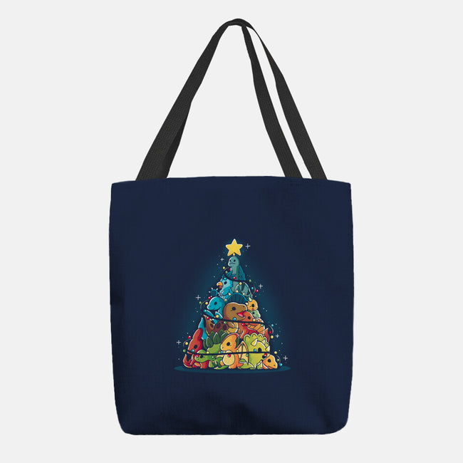 Christmas Tree Dinosaurs-None-Basic Tote-Bag-Vallina84