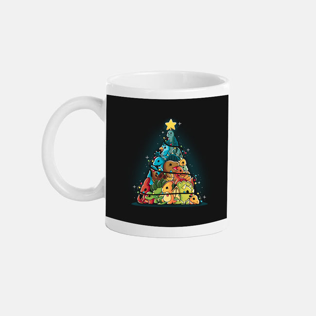 Christmas Tree Dinosaurs-None-Mug-Drinkware-Vallina84