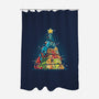 Christmas Tree Dinosaurs-None-Polyester-Shower Curtain-Vallina84