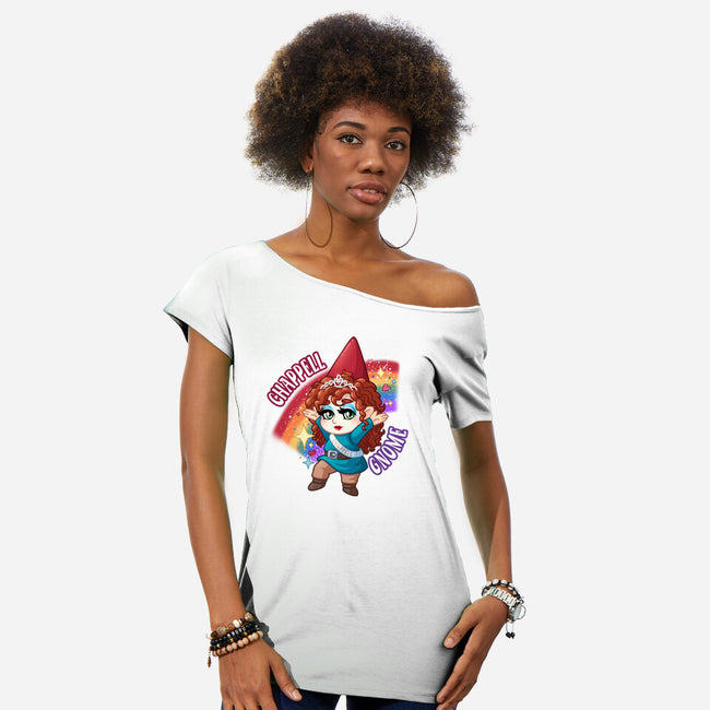 Chappell Gnome-Womens-Off Shoulder-Tee-ChristaDoodles