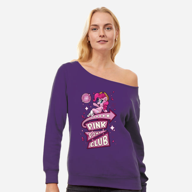 Pinkie Pony Club-Womens-Off Shoulder-Sweatshirt-ChristaDoodles