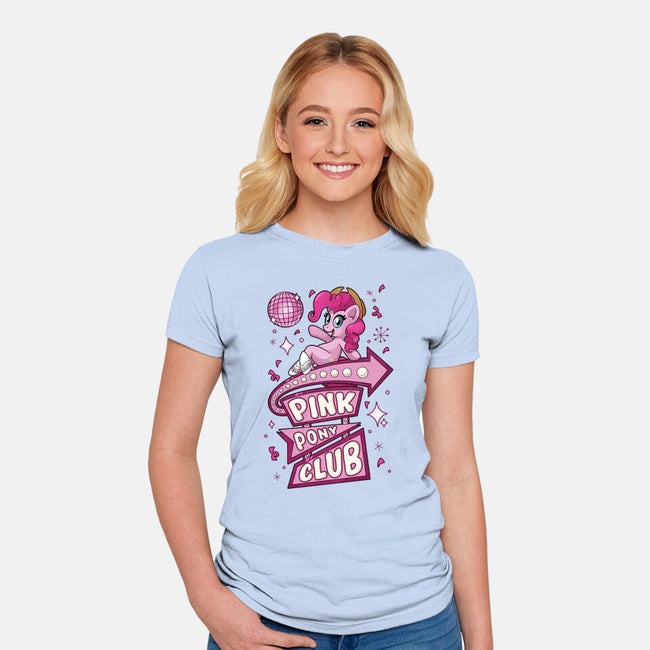 Pinkie Pony Club-Womens-Fitted-Tee-ChristaDoodles