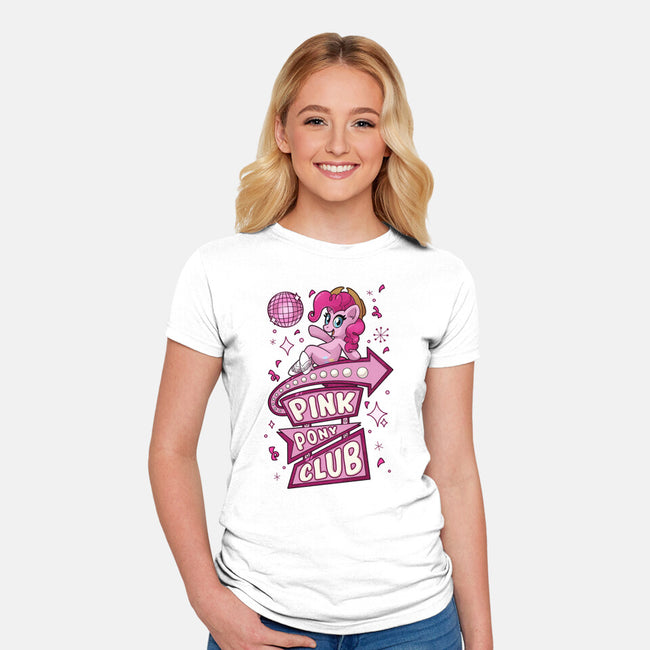 Pinkie Pony Club-Womens-Fitted-Tee-ChristaDoodles