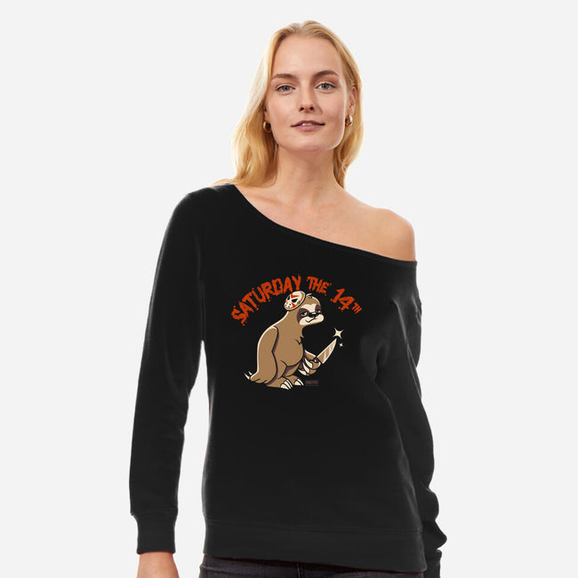 Saturday The 14th-Womens-Off Shoulder-Sweatshirt-worlddominationforcats