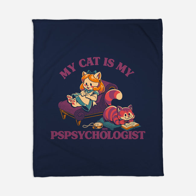 My Cat Is My Pspsychologist-None-Fleece-Blanket-worlddominationforcats