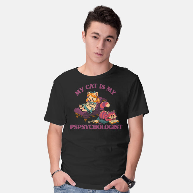 My Cat Is My Pspsychologist-Mens-Basic-Tee-worlddominationforcats