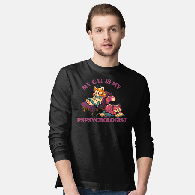 My Cat Is My Pspsychologist-Mens-Long Sleeved-Tee-worlddominationforcats