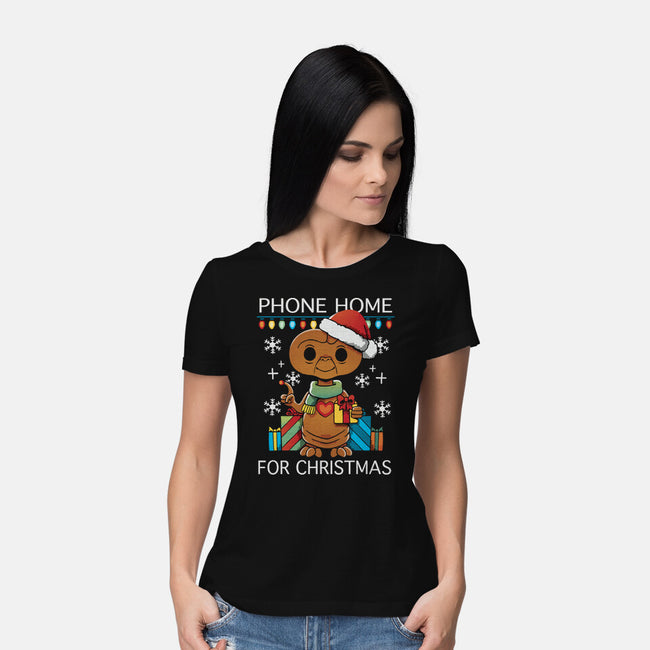 Phone Home For Christmas-Womens-Basic-Tee-Vallina84