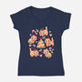 Gingerbread Cats-Womens-V-Neck-Tee-NemiMakeit