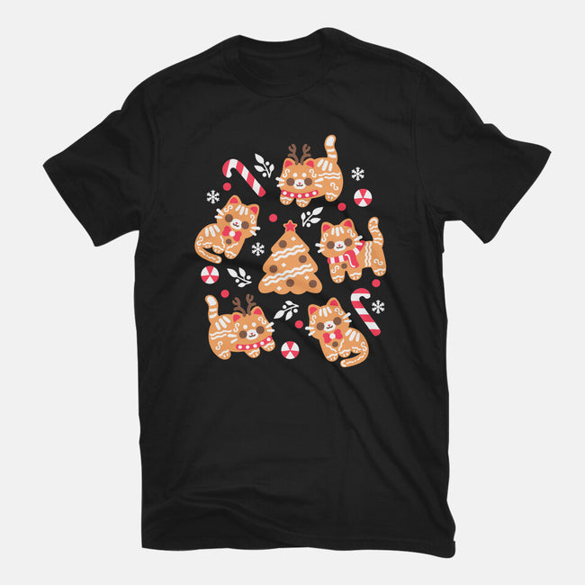 Gingerbread Cats-Mens-Heavyweight-Tee-NemiMakeit