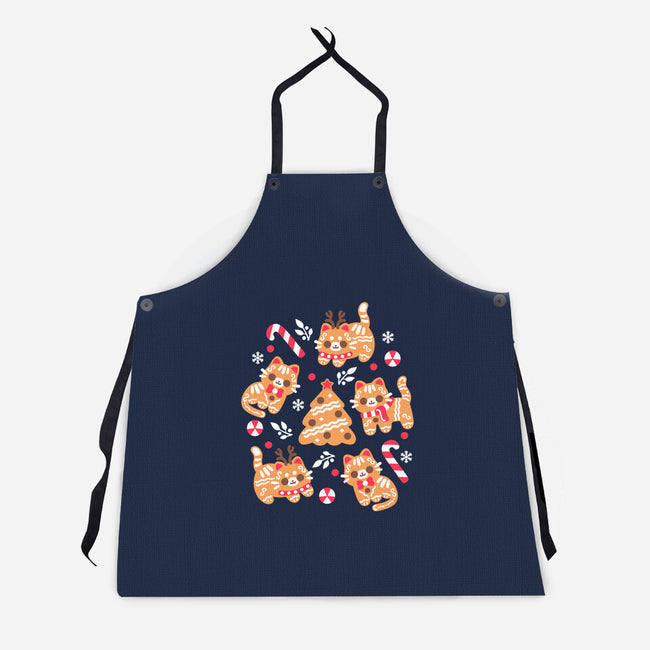 Gingerbread Cats-Unisex-Kitchen-Apron-NemiMakeit