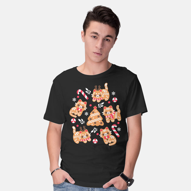 Gingerbread Cats-Mens-Basic-Tee-NemiMakeit