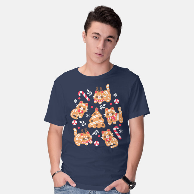 Gingerbread Cats-Mens-Basic-Tee-NemiMakeit