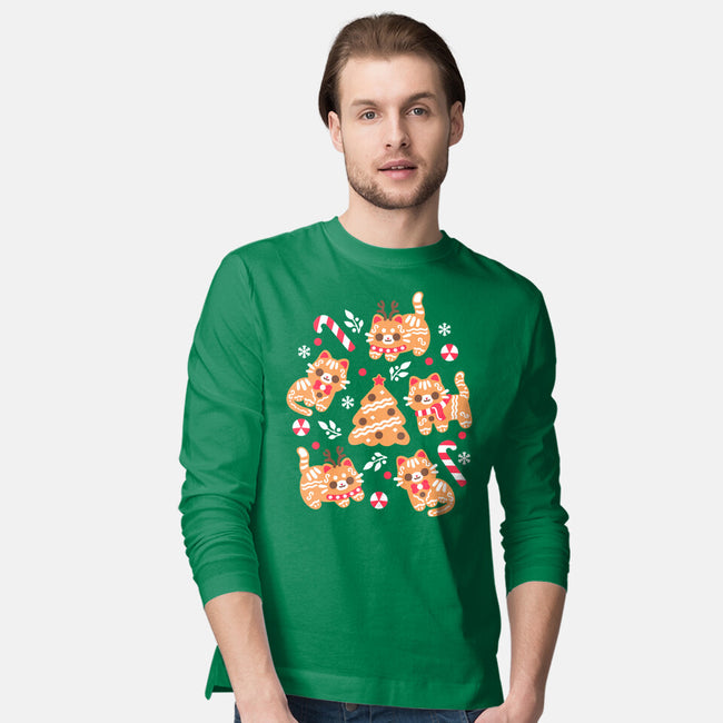 Gingerbread Cats-Mens-Long Sleeved-Tee-NemiMakeit