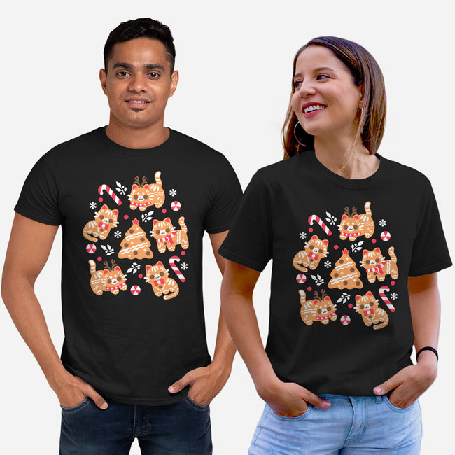 Gingerbread Cats-Unisex-Basic-Tee-NemiMakeit