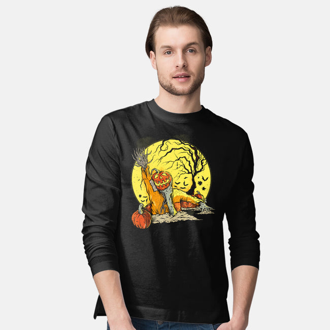 Halloween Rise-Mens-Long Sleeved-Tee-Green Devil