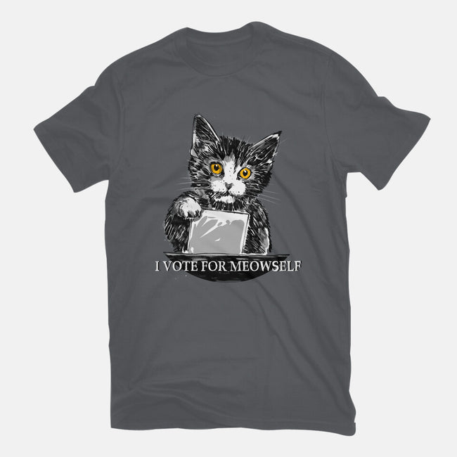 I Vote For Meowself-Mens-Basic-Tee-kharmazero