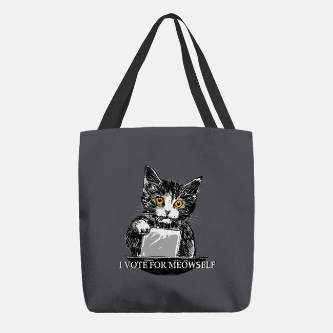 I Vote For Meowself-None-Basic Tote-Bag-kharmazero