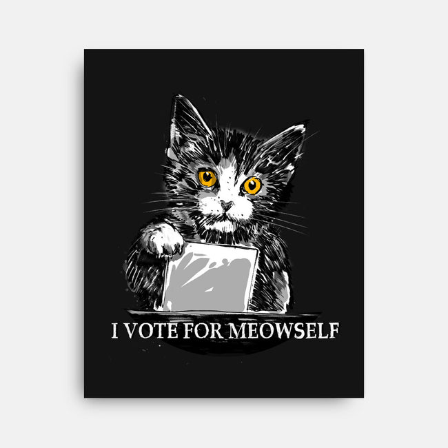 I Vote For Meowself-None-Stretched-Canvas-kharmazero