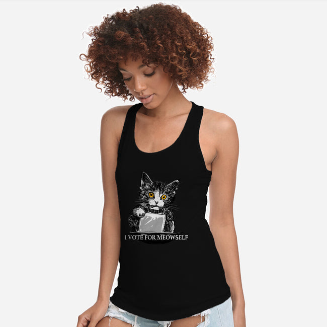 I Vote For Meowself-Womens-Racerback-Tank-kharmazero