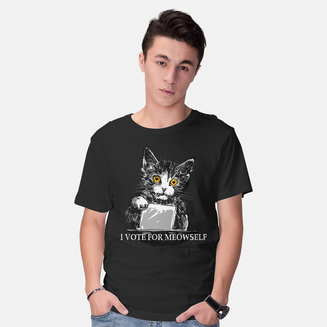 I Vote For Meowself-Mens-Basic-Tee-kharmazero