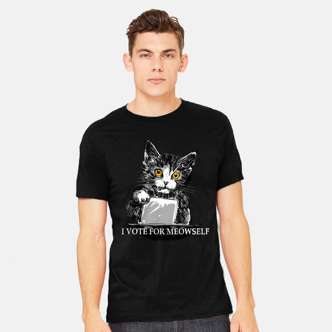 I Vote For Meowself-Mens-Heavyweight-Tee-kharmazero