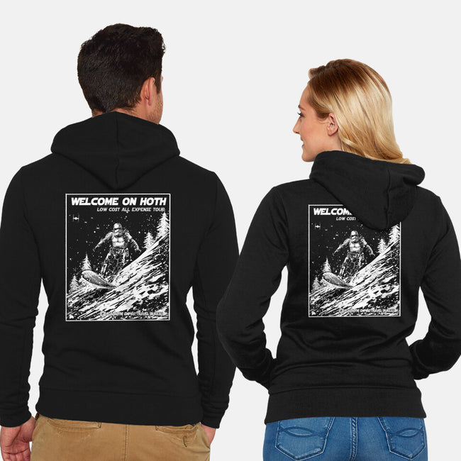 Welcome On Hoth-Unisex-Zip-Up-Sweatshirt-kharmazero