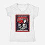 Krypton Frisbee Champ-Womens-V-Neck-Tee-palmstreet