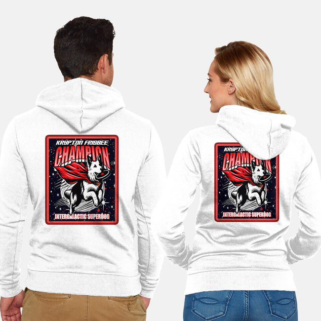 Krypton Frisbee Champ-Unisex-Zip-Up-Sweatshirt-palmstreet