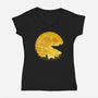 Pacmoon-Womens-V-Neck-Tee-dandingeroz