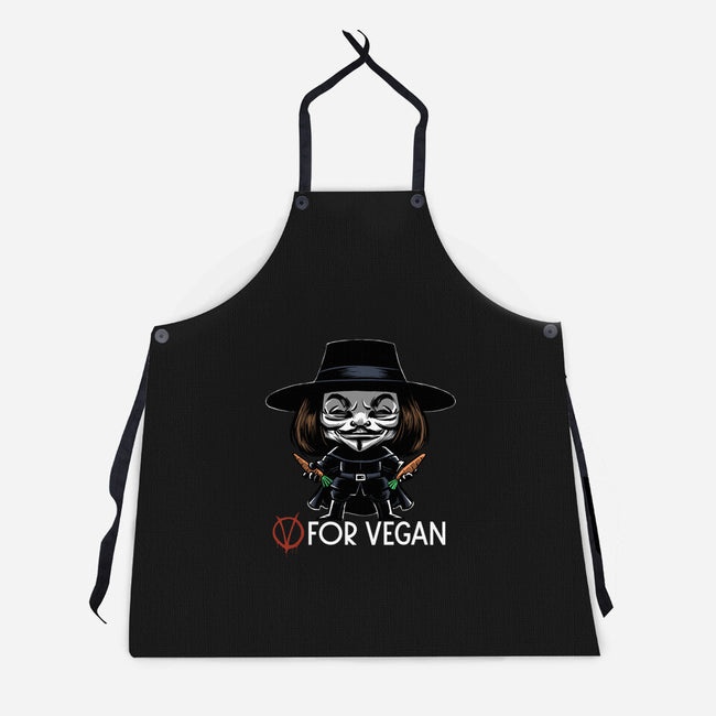 V For Vegan-Unisex-Kitchen-Apron-zascanauta