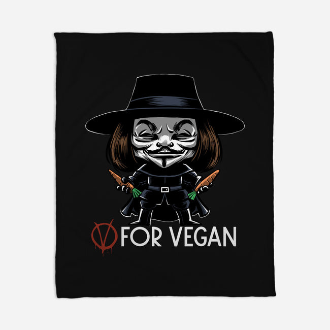 V For Vegan-None-Fleece-Blanket-zascanauta