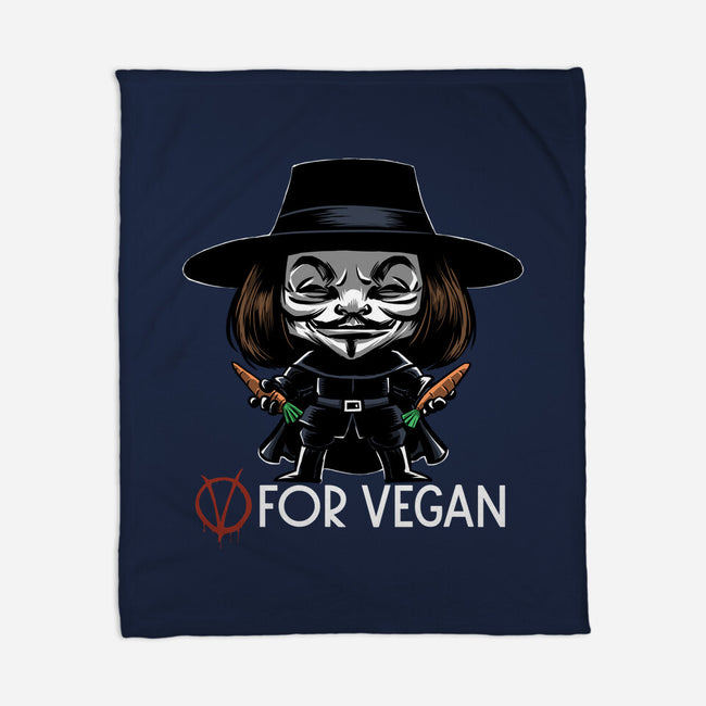 V For Vegan-None-Fleece-Blanket-zascanauta