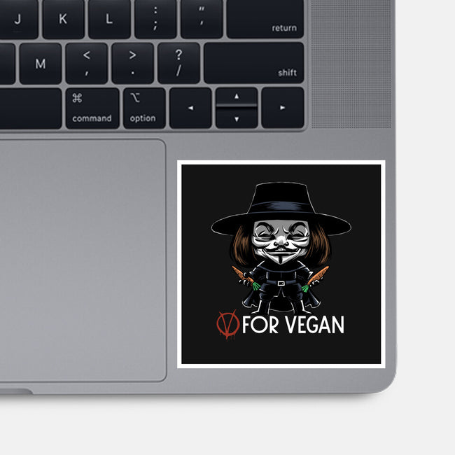 V For Vegan-None-Glossy-Sticker-zascanauta