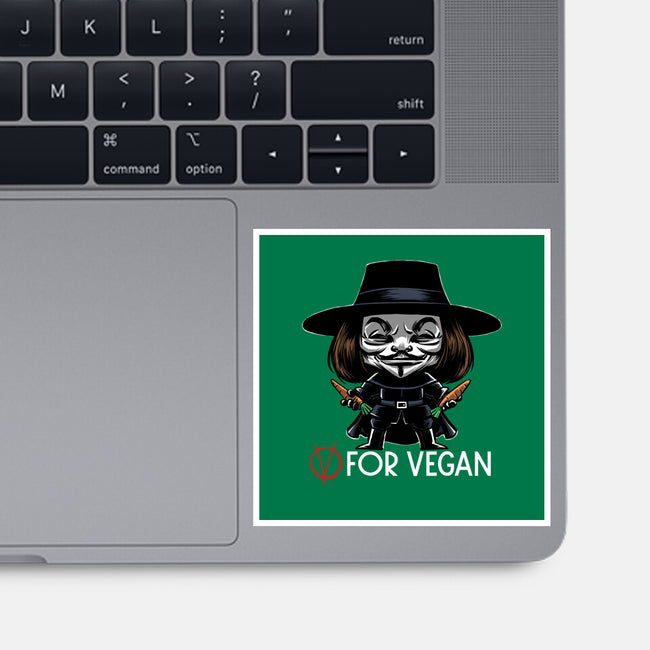 V For Vegan-None-Glossy-Sticker-zascanauta