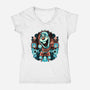 Christmas Snowman-Womens-V-Neck-Tee-glitchygorilla