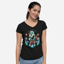 Christmas Snowman-Womens-V-Neck-Tee-glitchygorilla