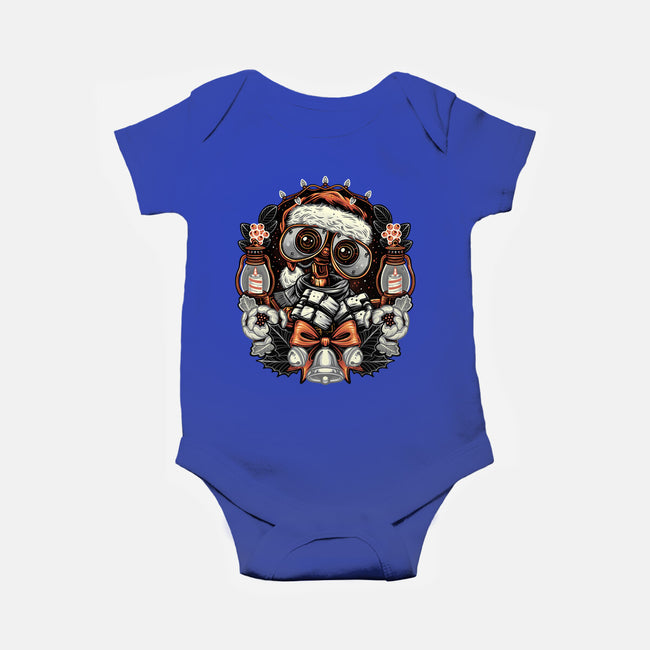 Christmas Robot-Baby-Basic-Onesie-glitchygorilla