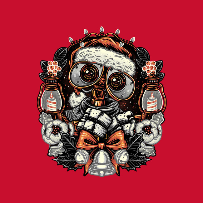 Christmas Robot-Womens-Off Shoulder-Tee-glitchygorilla