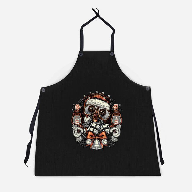 Christmas Robot-Unisex-Kitchen-Apron-glitchygorilla